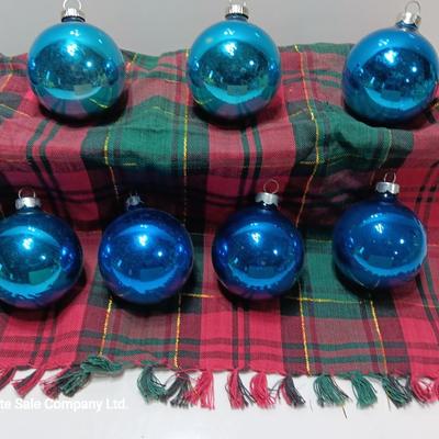 Blue glass Ornaments - Made in USA - Western Germany - Shiny Brite