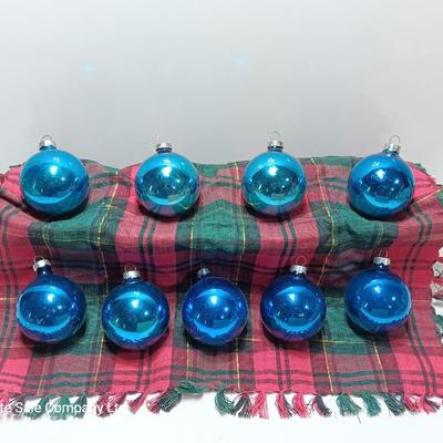 Blue glass Ornaments - Made in USA - Western Germany - Shiny Brite