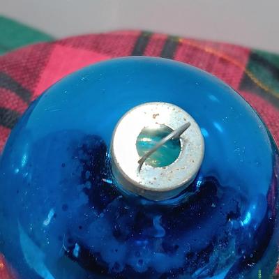Blue glass Ornaments - Made in USA - Western Germany - Shiny Brite