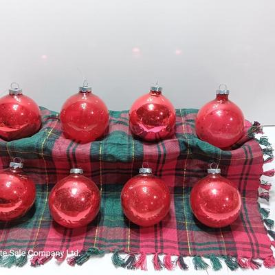 Red glass ornaments - made in USA - Shiny Brites