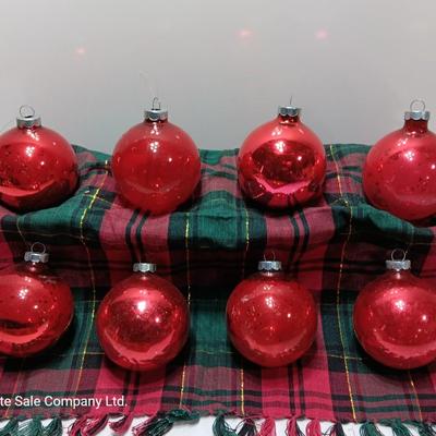 Red glass ornaments - made in USA - Shiny Brites