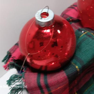 Red glass ornaments - made in USA - Shiny Brites