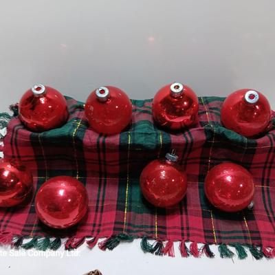 Red glass ornaments - made in USA - Shiny Brites
