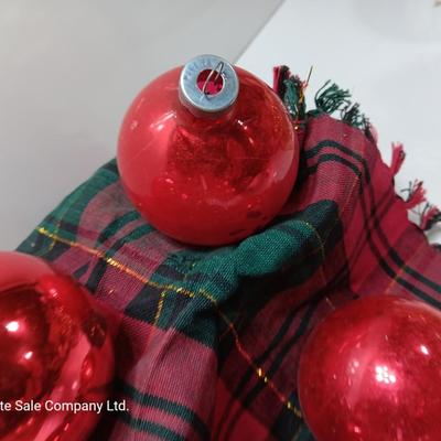 Red glass ornaments - made in USA - Shiny Brites