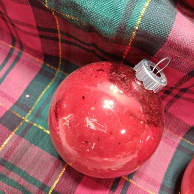 Red glass ornaments - made in USA - Shiny Brites