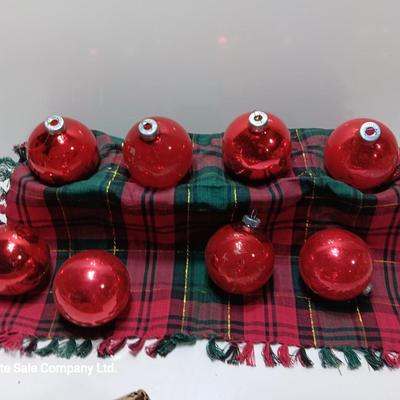 Red glass ornaments - made in USA - Shiny Brites