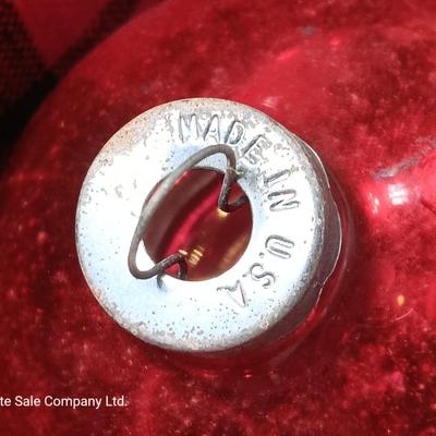 Red glass ornaments - made in USA - Shiny Brites