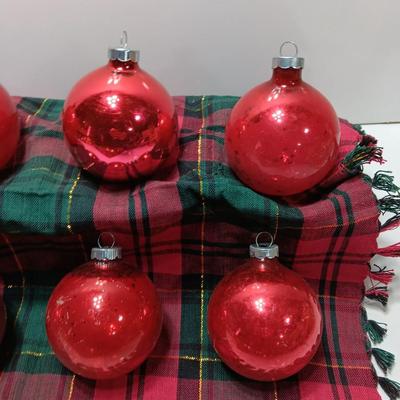 Red glass ornaments - made in USA - Shiny Brites