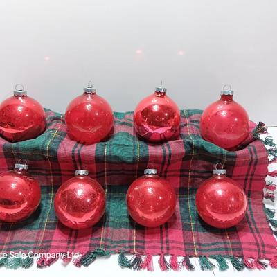 Red glass ornaments - made in USA - Shiny Brites
