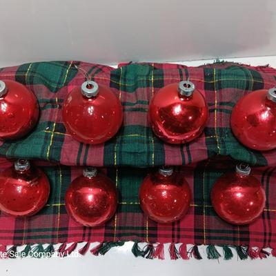 Red glass ornaments - made in USA - Shiny Brites