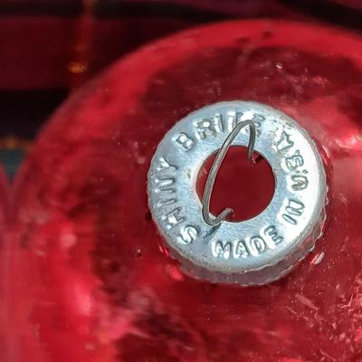 Red glass ornaments - made in USA - Shiny Brites