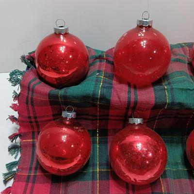 Red glass ornaments - made in USA - Shiny Brites
