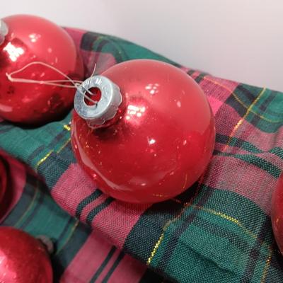 Red glass ornaments - made in USA - Shiny Brites