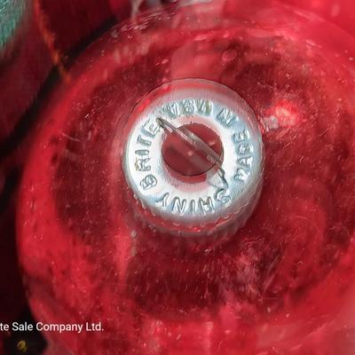 Red glass ornaments - made in USA - Shiny Brites