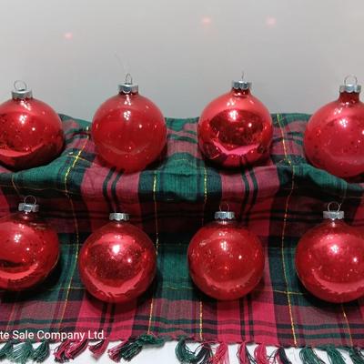 Red glass ornaments - made in USA - Shiny Brites