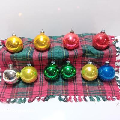 Multiple colored glass ornaments - Made in USA - Shiny Brite