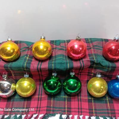 Multiple colored glass ornaments - Made in USA - Shiny Brite