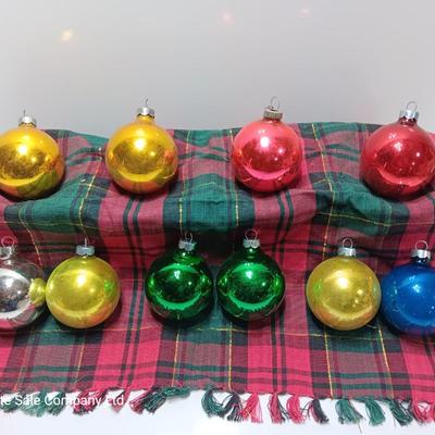 Multiple colored glass ornaments - Made in USA - Shiny Brite