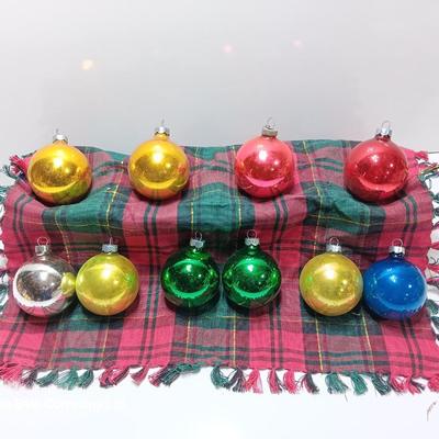 Multiple colored glass ornaments - Made in USA - Shiny Brite