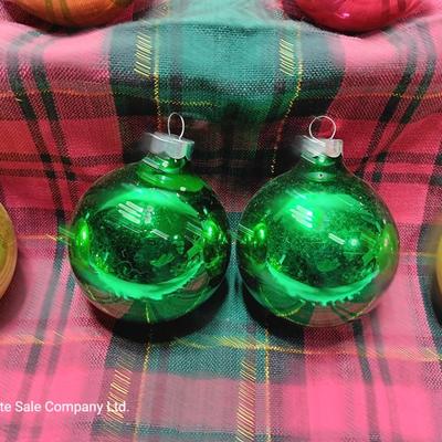 Multiple colored glass ornaments - Made in USA - Shiny Brite