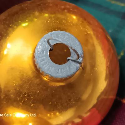Green and Gold glass ornaments - Made in USA - Shiny Brite