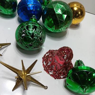 Plastic ornaments- bell - disco balls and stars - Bradford