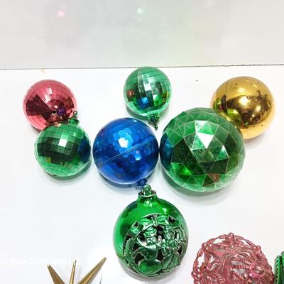 Plastic ornaments- bell - disco balls and stars - Bradford
