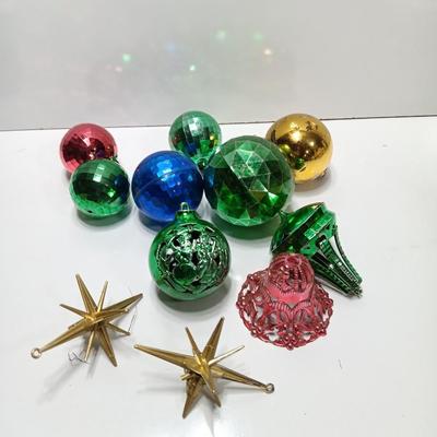 Plastic ornaments- bell - disco balls and stars - Bradford
