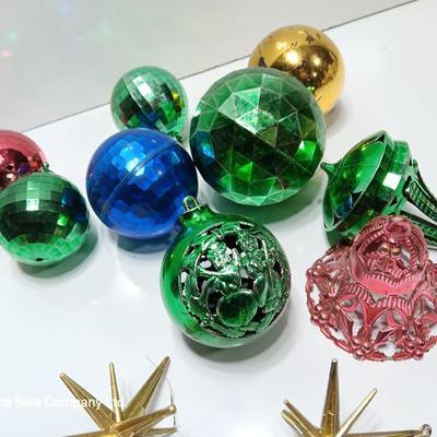 Plastic ornaments- bell - disco balls and stars - Bradford