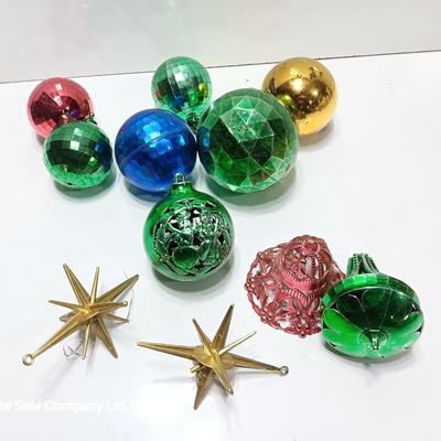 Plastic ornaments- bell - disco balls and stars - Bradford