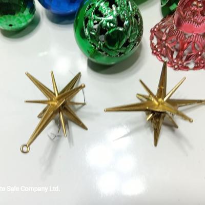 Plastic ornaments- bell - disco balls and stars - Bradford