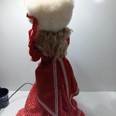 Animated Christmas girl with light up candle