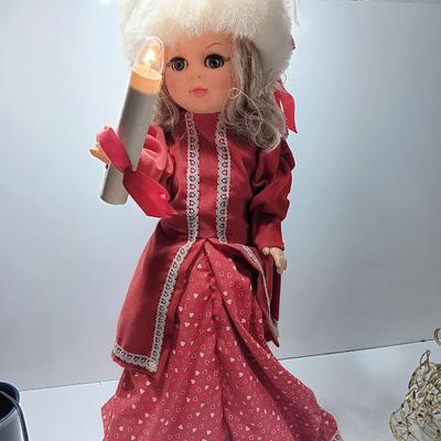 Animated Christmas girl with light up candle