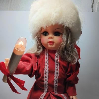 Animated Christmas girl with light up candle