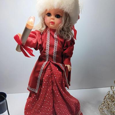 Animated Christmas girl with light up candle