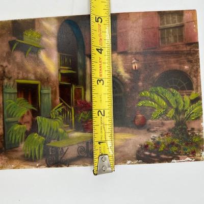 Three (3) Glass Painted Photographs of New Orleans