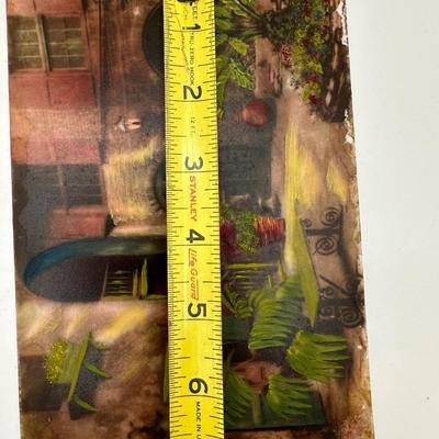 Three (3) Glass Painted Photographs of New Orleans