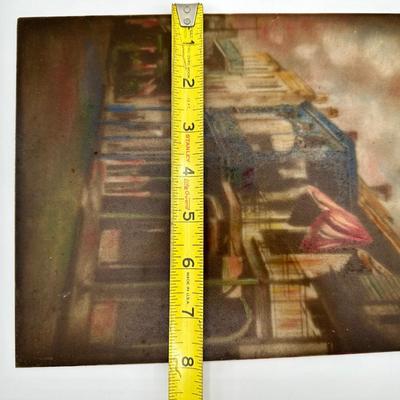 Three (3) Glass Painted Photographs of New Orleans