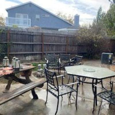 heavy duty picnic table, outdoor table and 6 chairs, no cushions