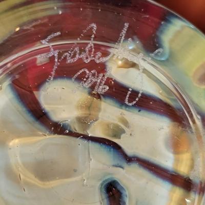 Hand Crafted and Signed Glass Vase (DR-DW)