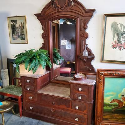 Renaissance Marble Top Step Down Dresser