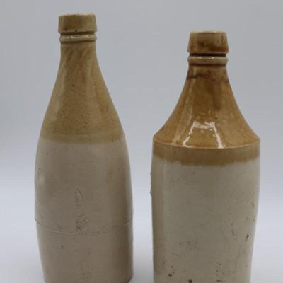 Two (2) Antique Stoneware Bottles