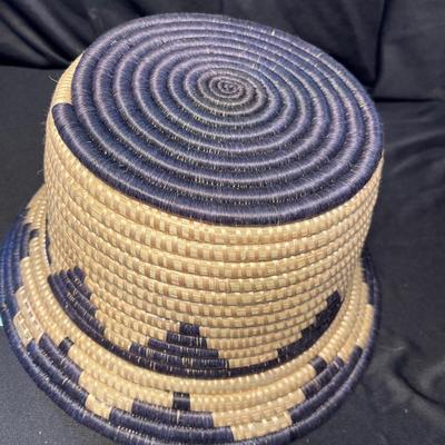 Hand woven basket bowl