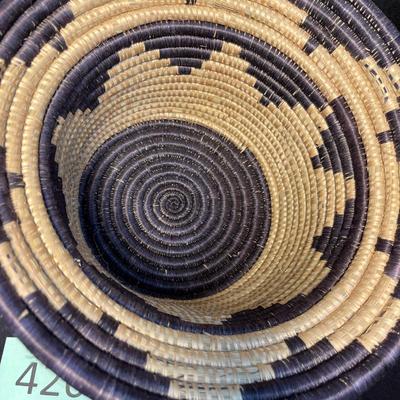 Hand woven basket bowl