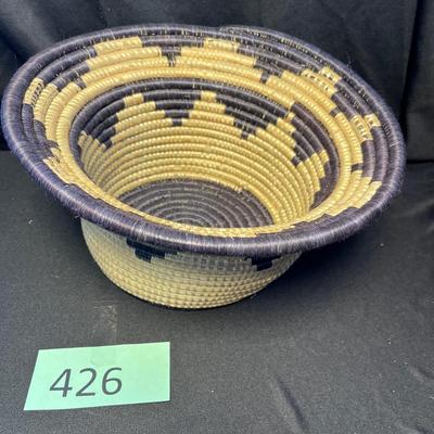 Hand woven basket bowl