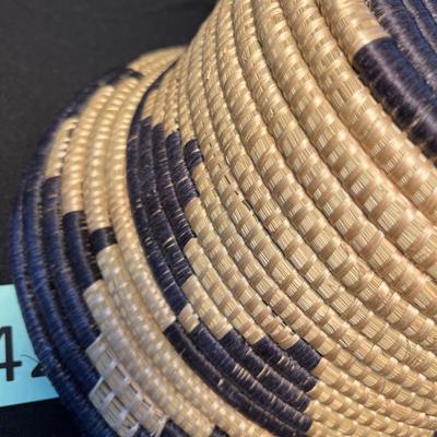 Hand woven basket bowl