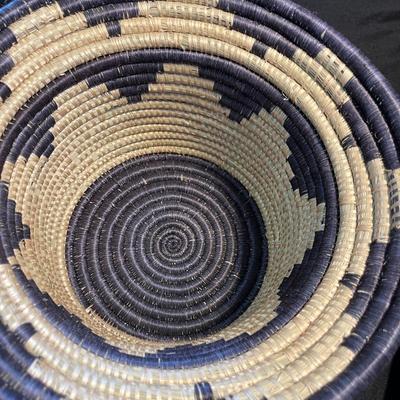 Hand woven basket bowl