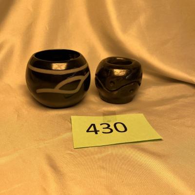 2 Black on Black Native American bowls