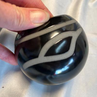 2 Black on Black Native American bowls