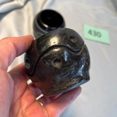 2 Black on Black Native American bowls